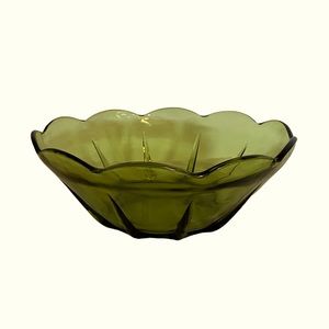 3/$12 Retro Green Glass Anchor Hocking Bowl